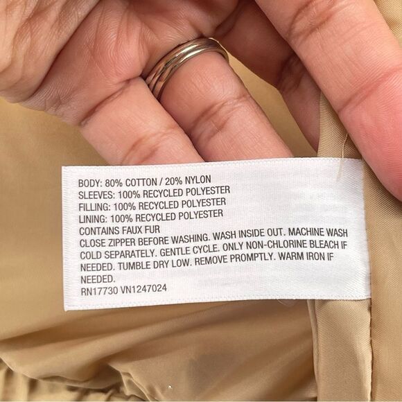 Universal Thread Women’s Tan Olive Quilted Full Zip Faux Fur Moto Jacket Medium - Picture 6 of 16